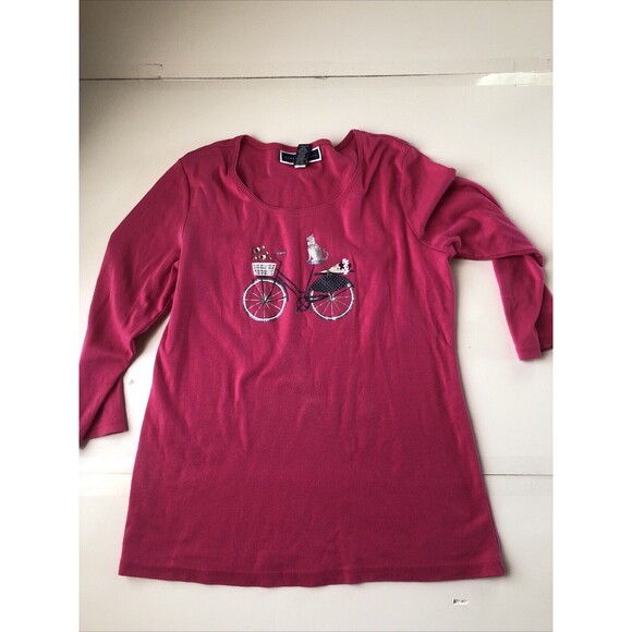 Karen Scott Women’s 3/4 Sleeve Pink Tee Embellished Size Small - Picture 13 of 13
